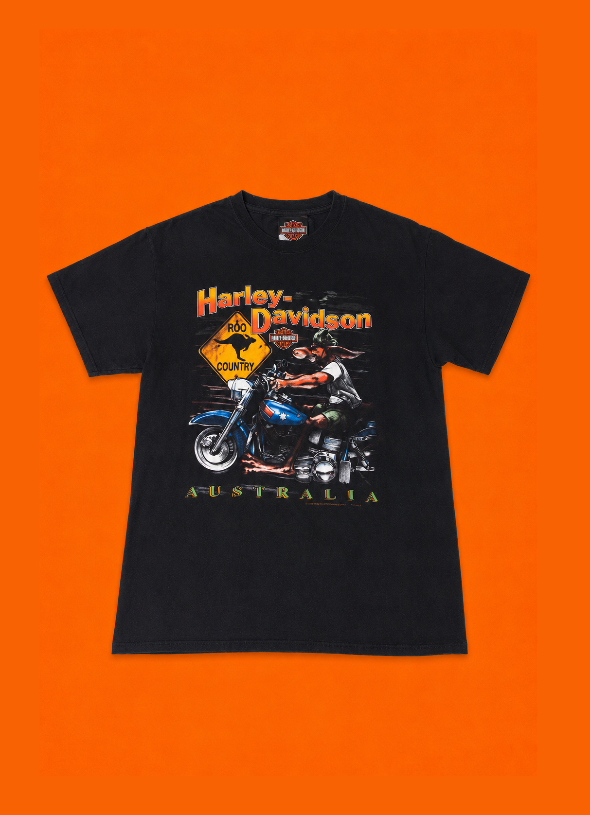 Vintage Harley Davidson Biker Australia Roo Country Tasmania ACME Licensed Graphic T-shirt
