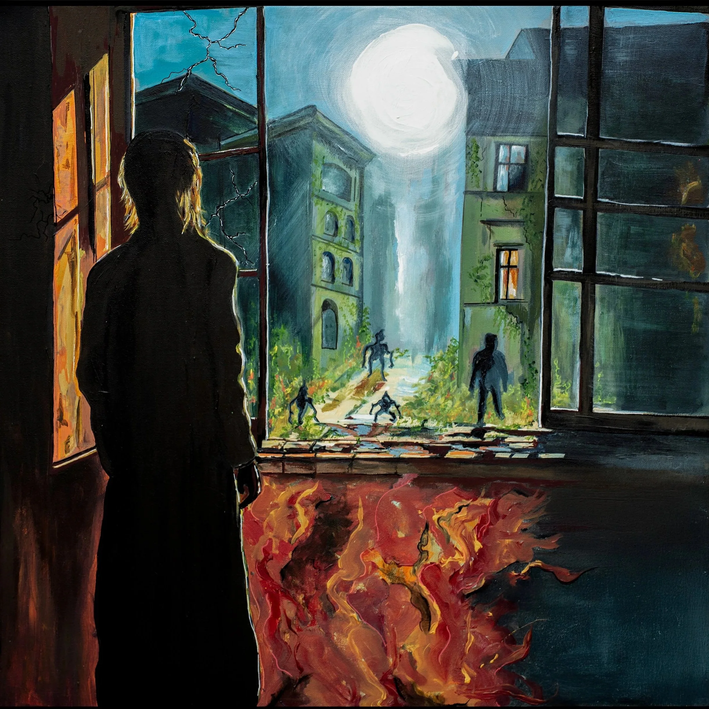 Narrative painting series exploring memory, ruins and emotional landscapes by Danish artist Sanne Rosenmay