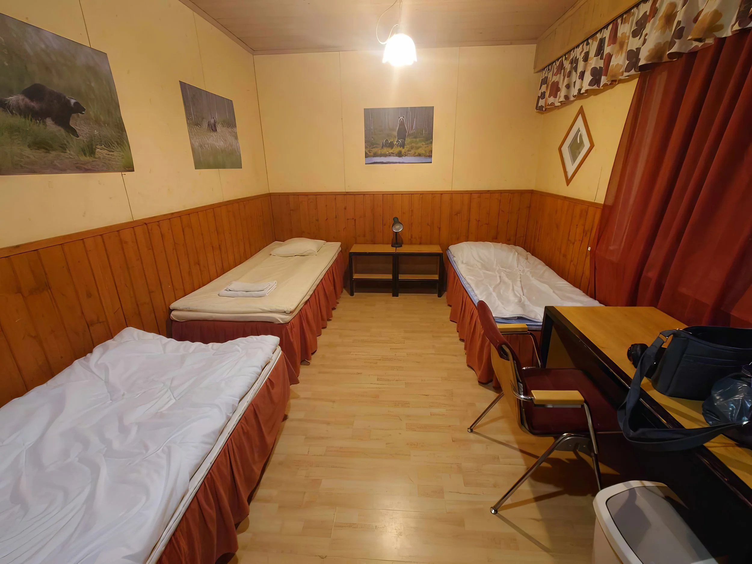 Lodge room at Kuhmo bear centre in Finland
