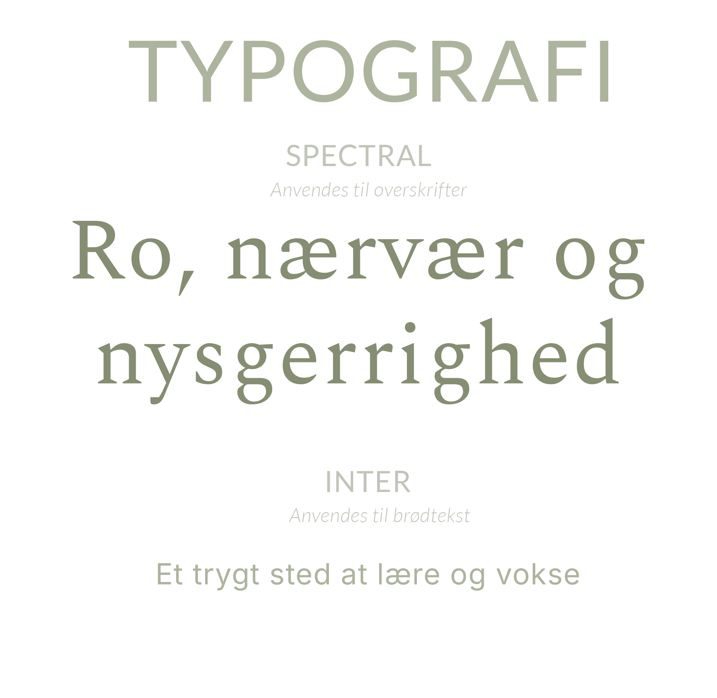 Typografi og visuelle retningslinjer til branding og visuel identitet.