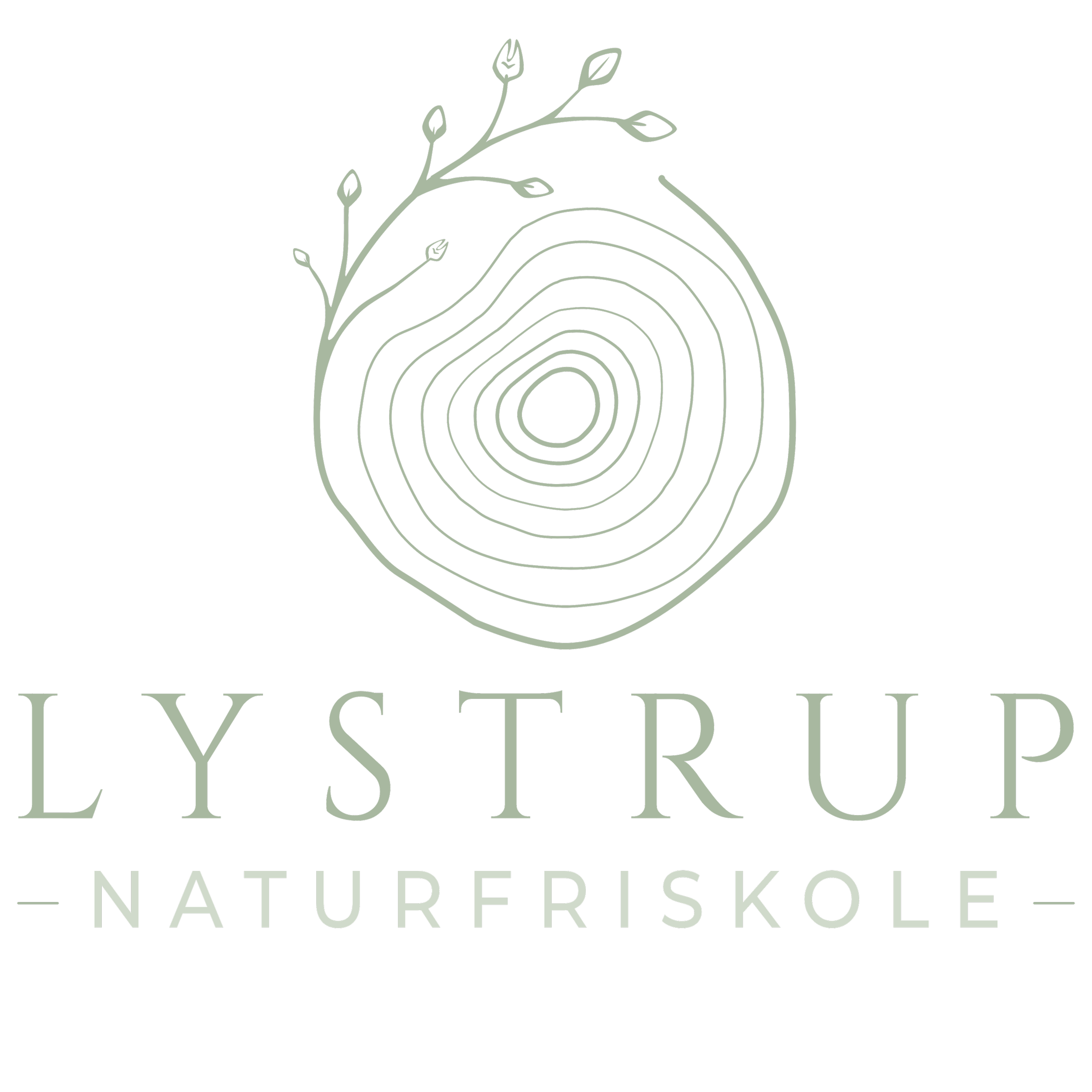 Logo design og visuel identitet udviklet til Lystrup Naturfriskole.