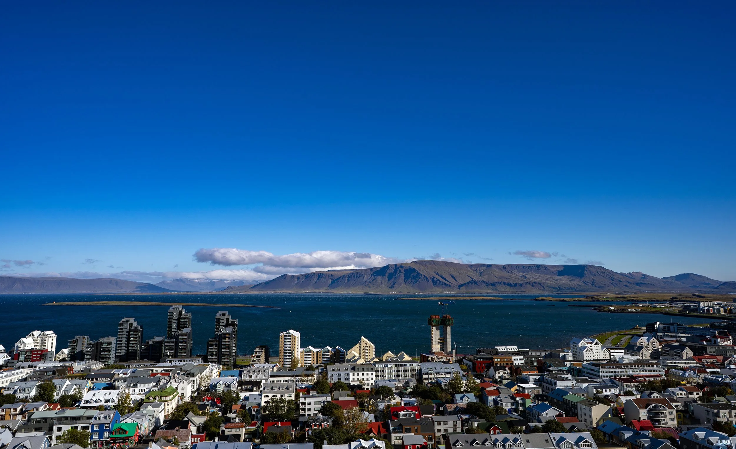 Reykjavik city seen from Hallgrímskirkja