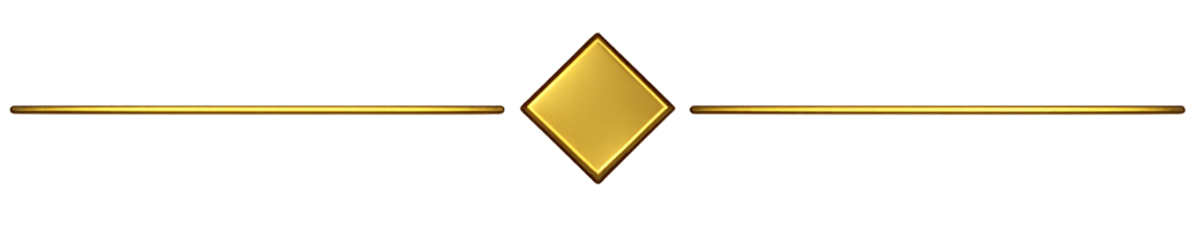 Gold decorative border with horizontal lines and a diamond-shaped emblem in the center.