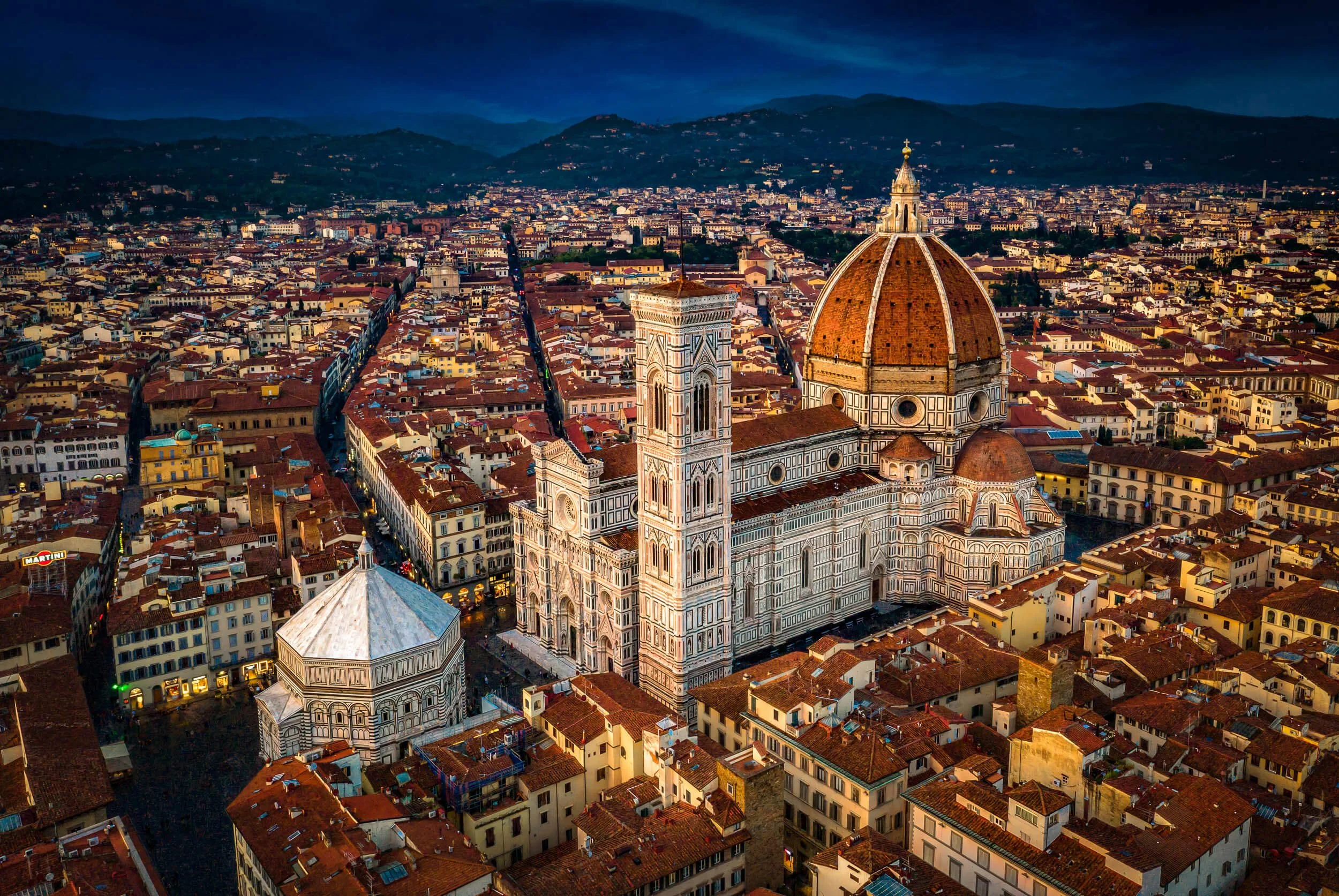 Aerial photo of Santa Maria del Fiore in Florence
