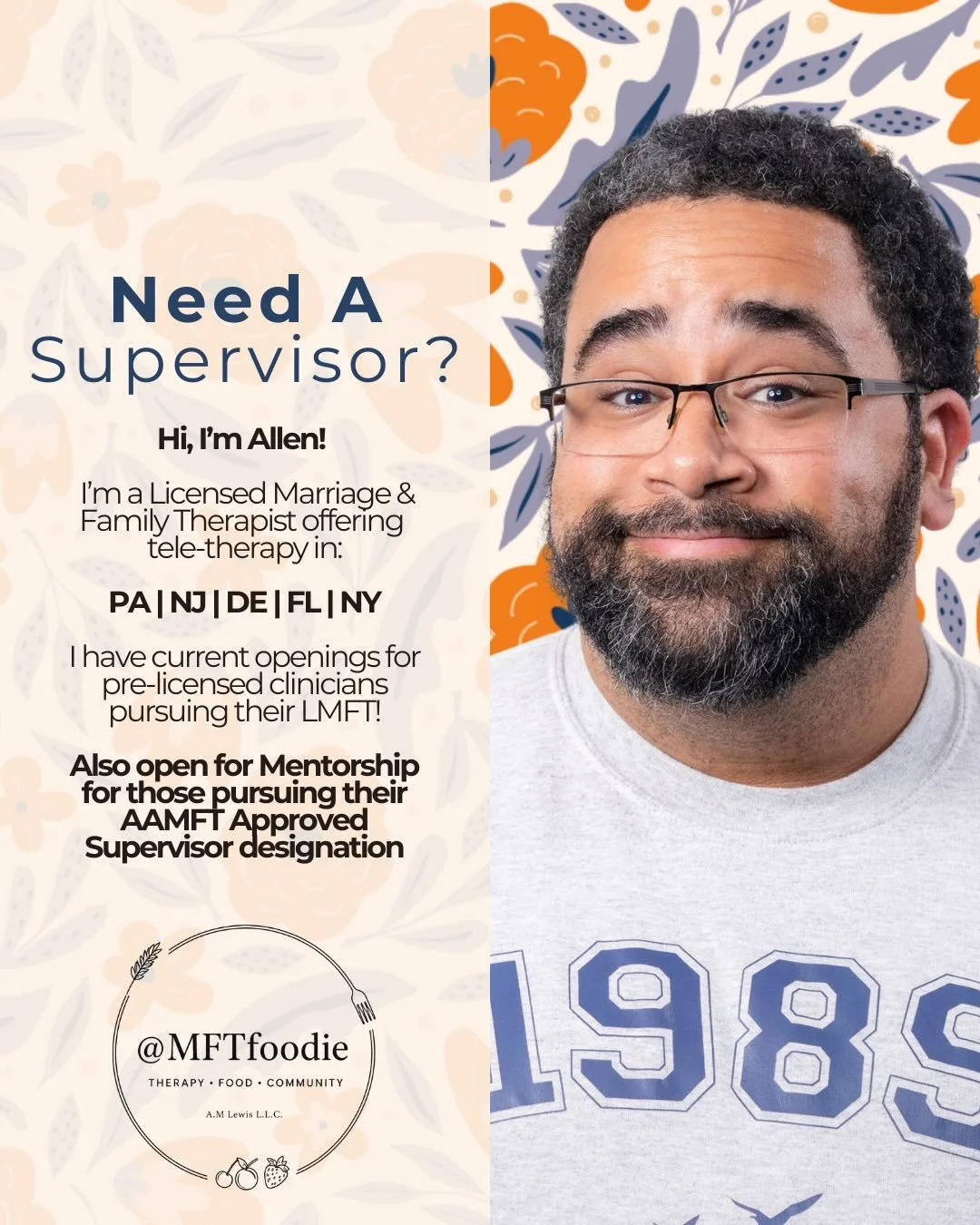 Know a pre-licensed clinician looking for an @theaamft Approved Supervisor?

Or a systemic supervisor ready to pursue the Approved Supervisor designation and in need of mentorship?

We&rsquo;ve got openings!✨

Luisa, Nicole, and I are currently accep