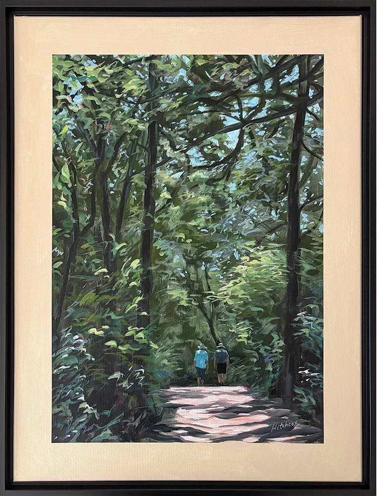  Cedar Hill Golf Course Walkers   Acrylic on canvas 18" x 24" $1,240