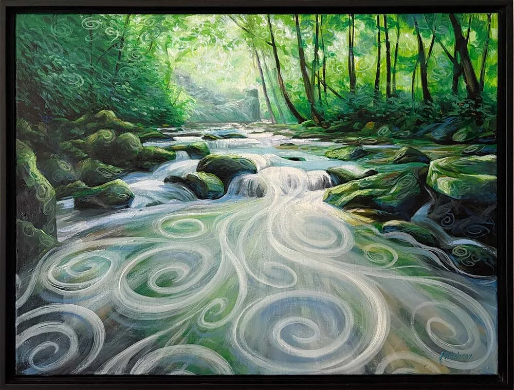  Swirly Stream   Oil on canvas 18" x 24" $1,080