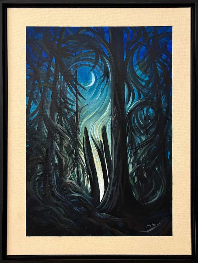  Forest Moon   Acrylic on canvas 14" x 20" $864