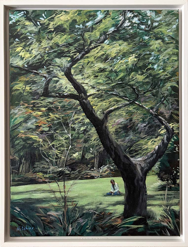  Park Reader   Acrylic on canvas 12" x 16" $648