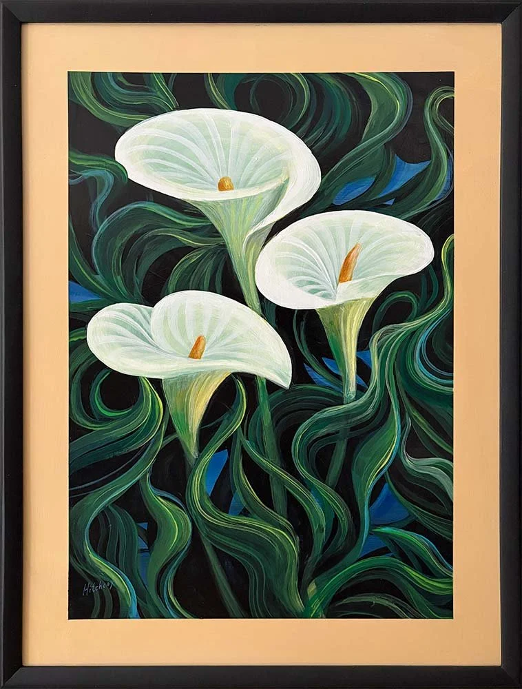  Calla Deco   Acrylic on aluminum panel  14" x 20" $1,512