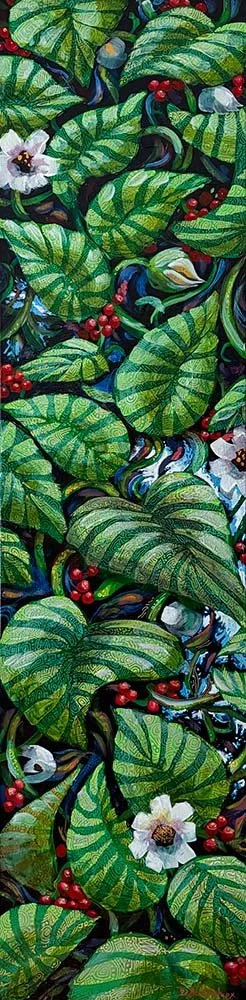  Leaves   Acrylic on canvas 9" x 36" $756