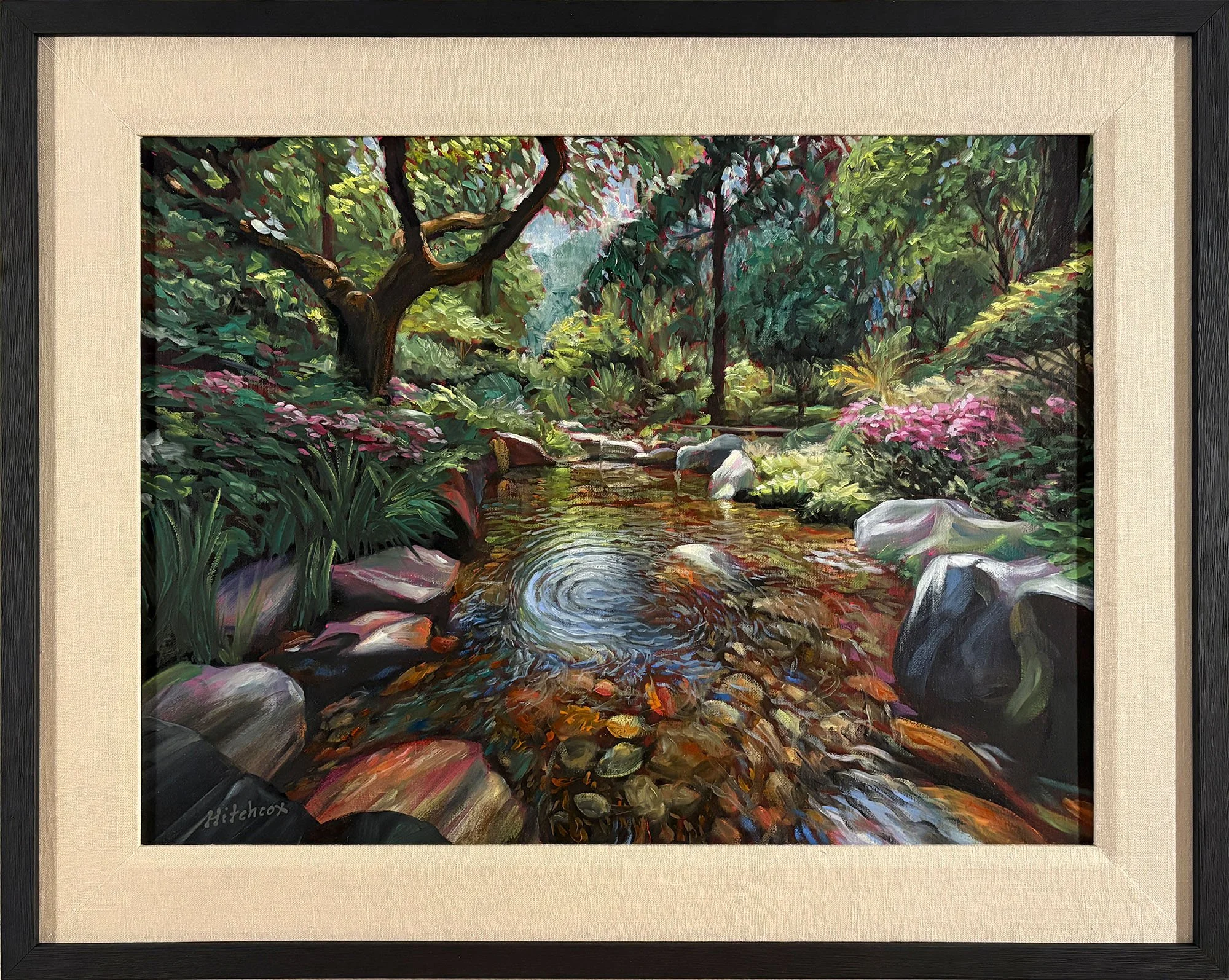  Peaceful Pond   Oil on canvas  18" x 24" $3,348