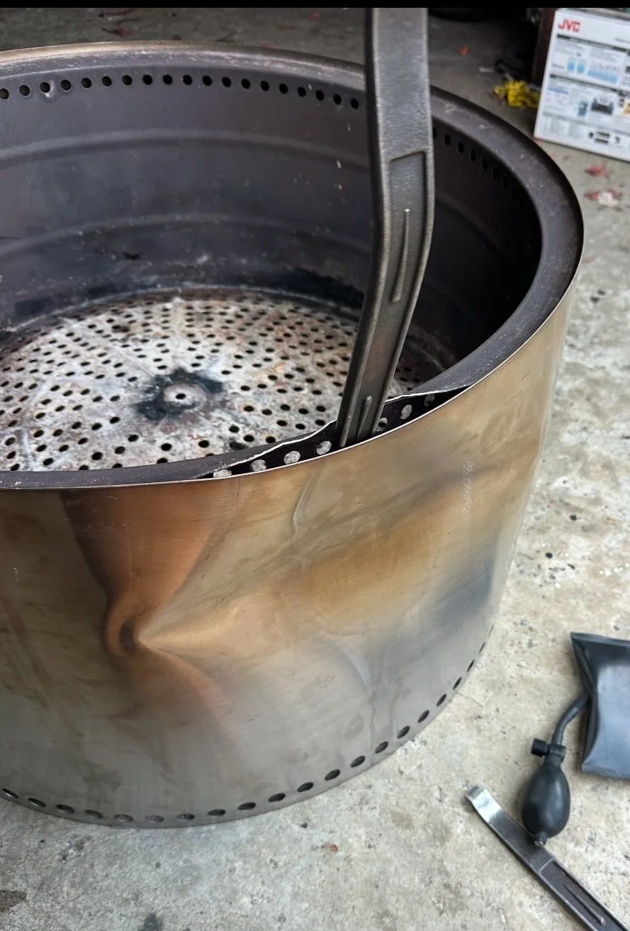 Dented Solo Stove Repair - Before
