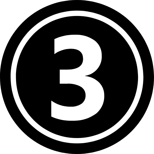 Number 3 inside a black circle with white outline, indicating a bowling pin or game element.