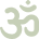 An Om symbol in black on a white background.
