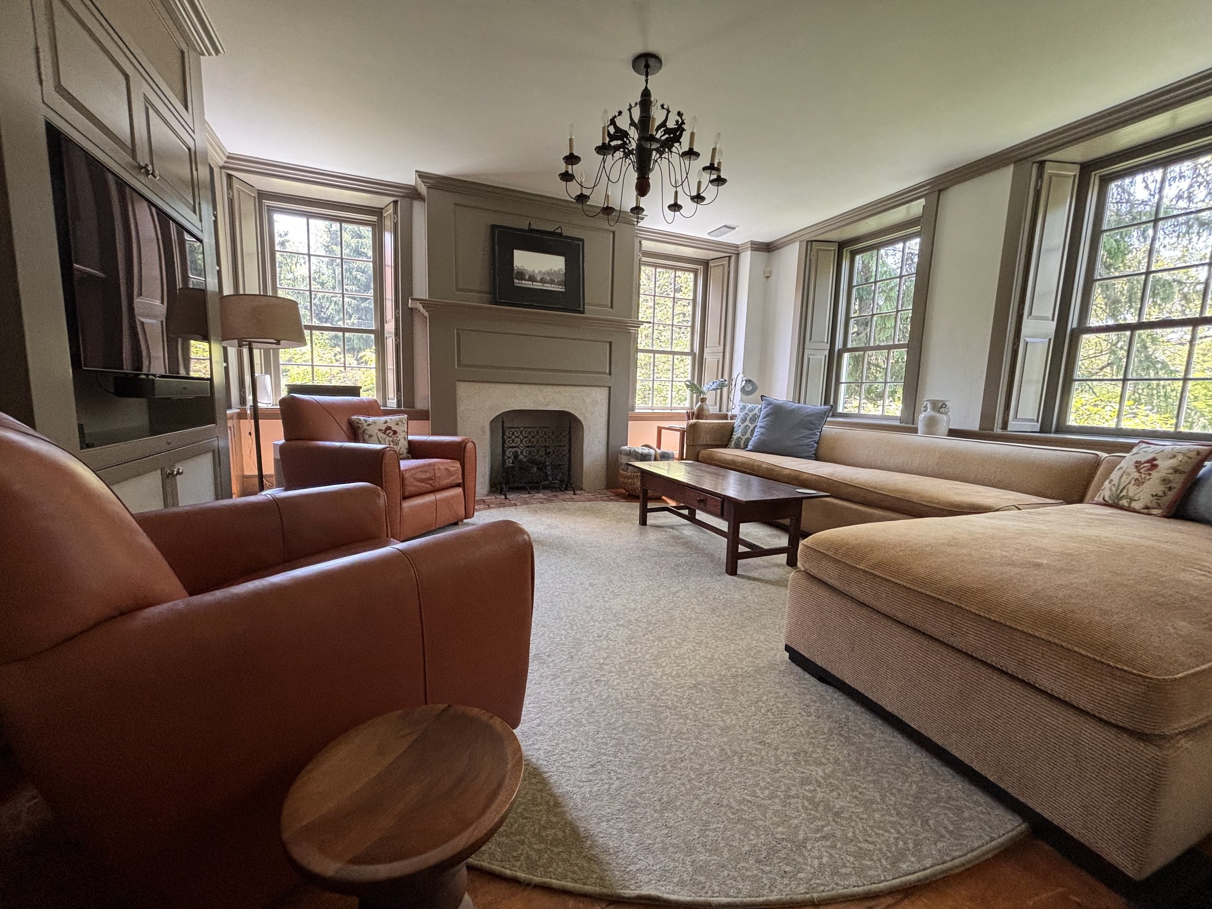 Living Room and Media Room with 48-inch Samsung OLED TV and Sonos Surround Sound in Main House