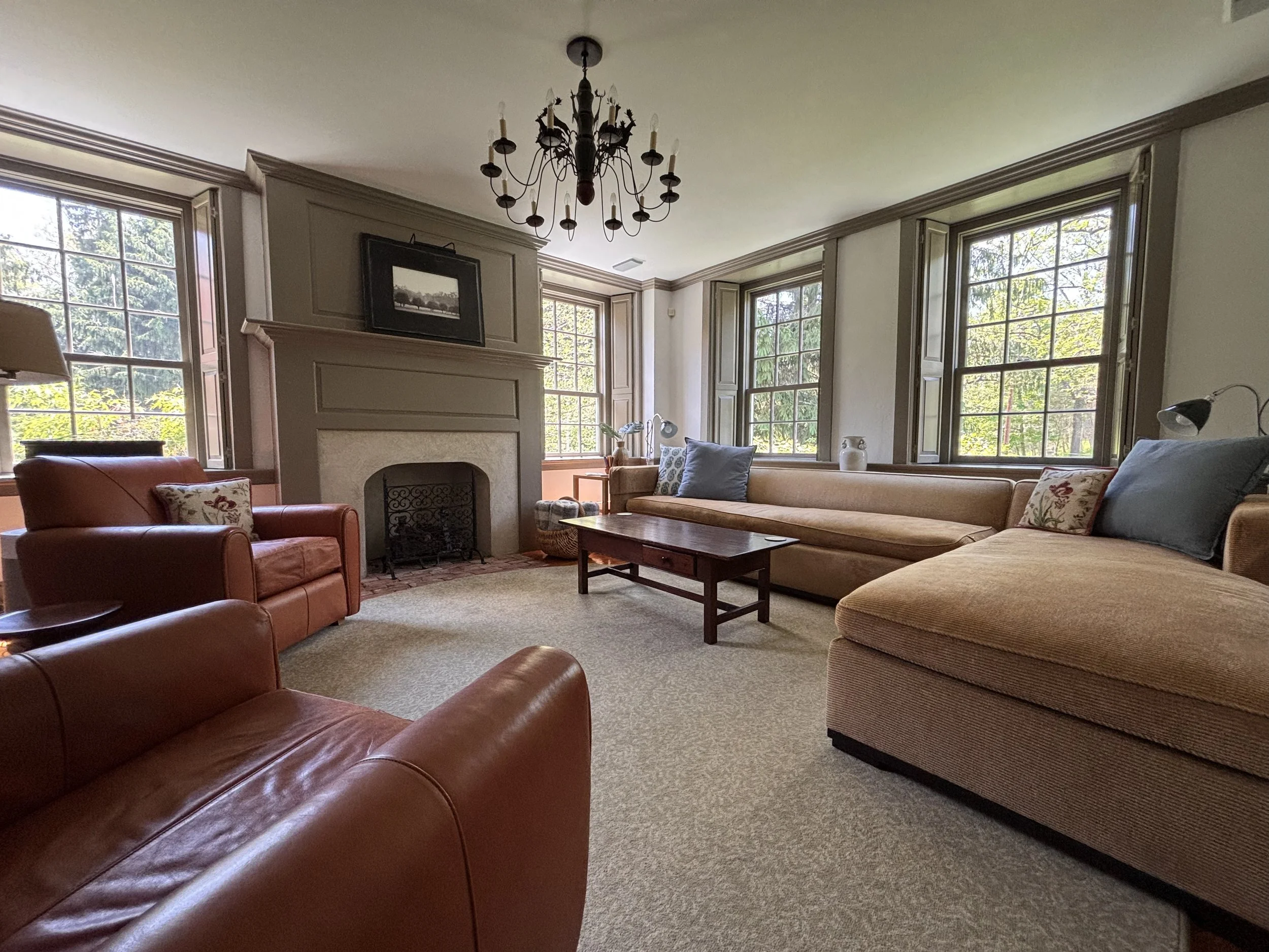 Living Room and Media Room with 48-inch Samsung OLED TV and Sonos Surround Sound in Main House