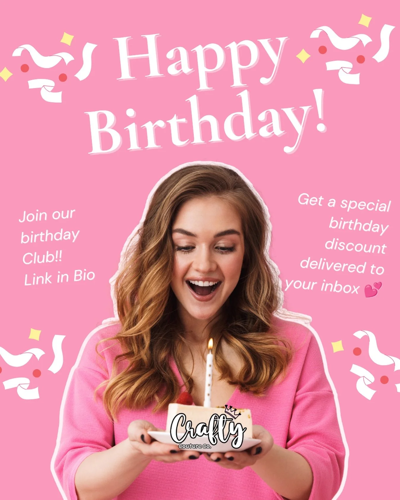 🎂✨ BIRTHDAY BABES, THIS ONE&rsquo;S FOR YOU ✨🎂

Because birthdays deserve presents 🎁

Join the Crafty Couture Co Birthday Club and we&rsquo;ll send a special discount straight to your inbox to celebrate YOUR big day 🥳💕

🎉 Exclusive birthday dis