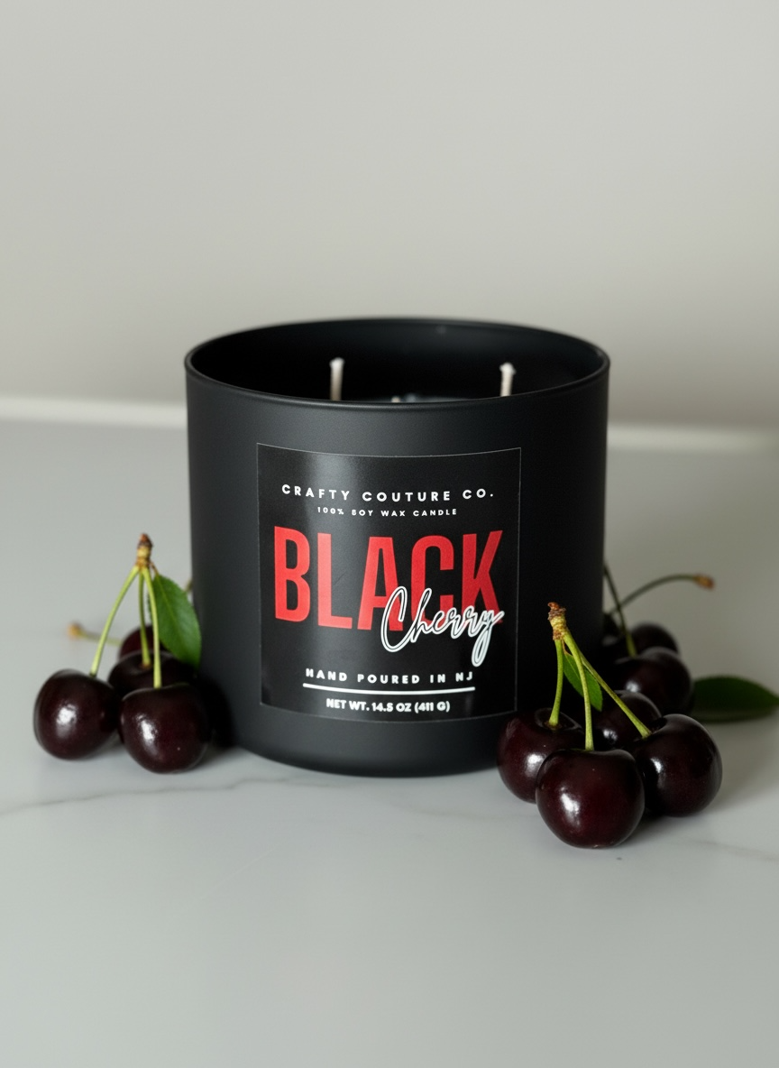 Black Cherry 3 Wick soy Candle