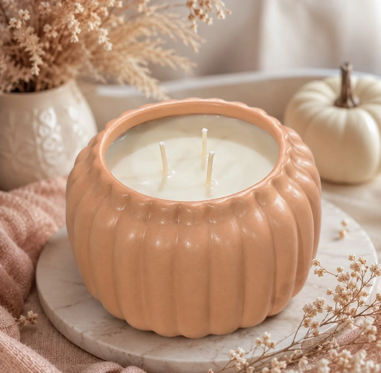 Ceramic Pumpkin Soy Candle
