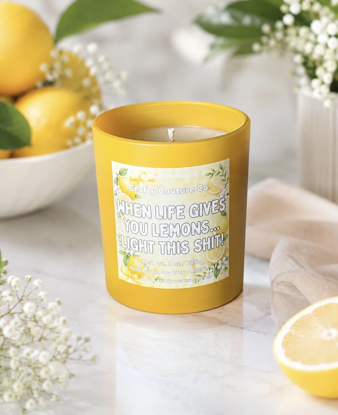 When Live Gives you Lemons Soy Wax Candle
