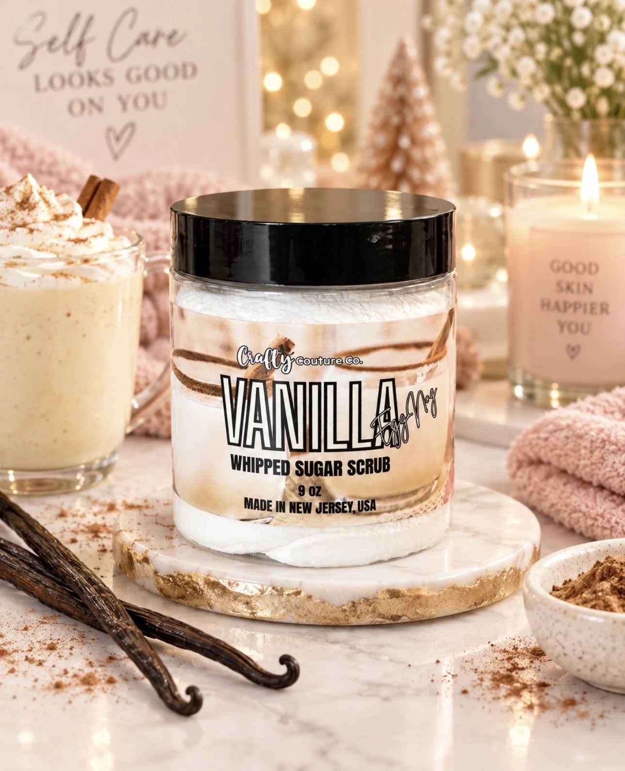 Vanilla Eggnog Whipped Sugar Scrub