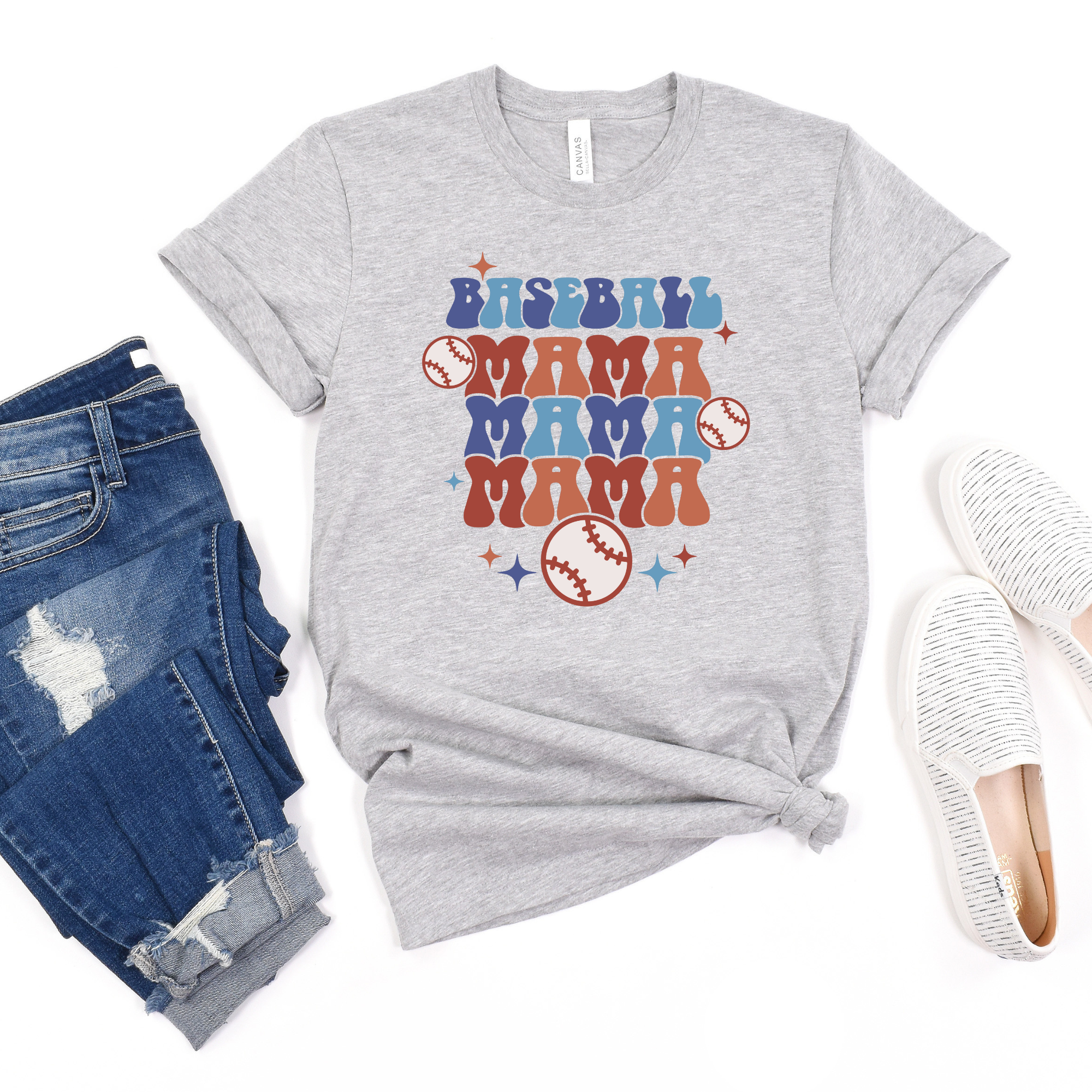 Adult Baseball Mama T-shirt