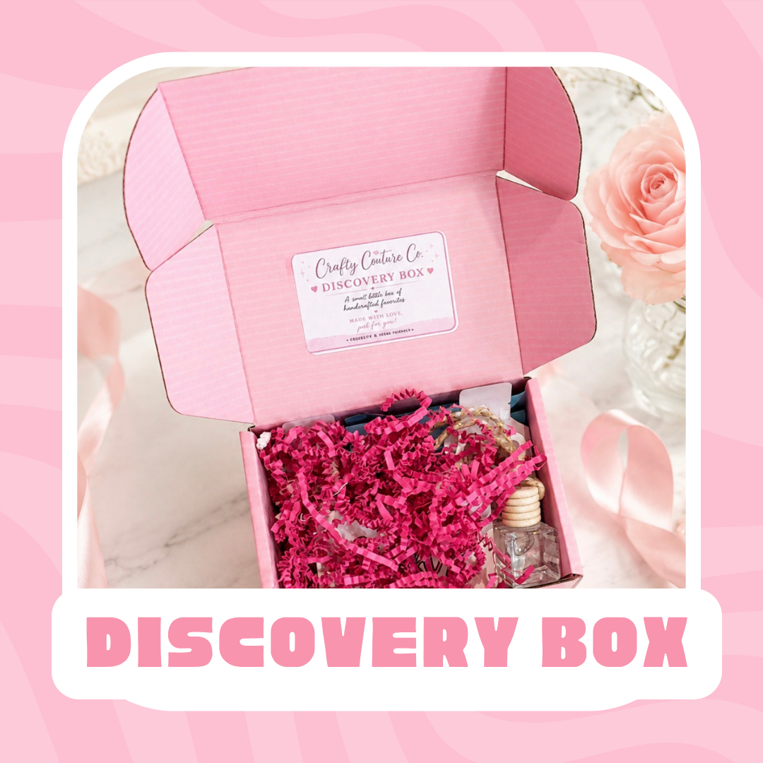 Discover Your New Favorite Scent
Not sure which scent to choose? Our Discovery Box is the perfect way to sample a variety of Crafty Couture fragrances and find the ones you love most. It’s a fun little treat for yourself, a great gift, and an easy wa
