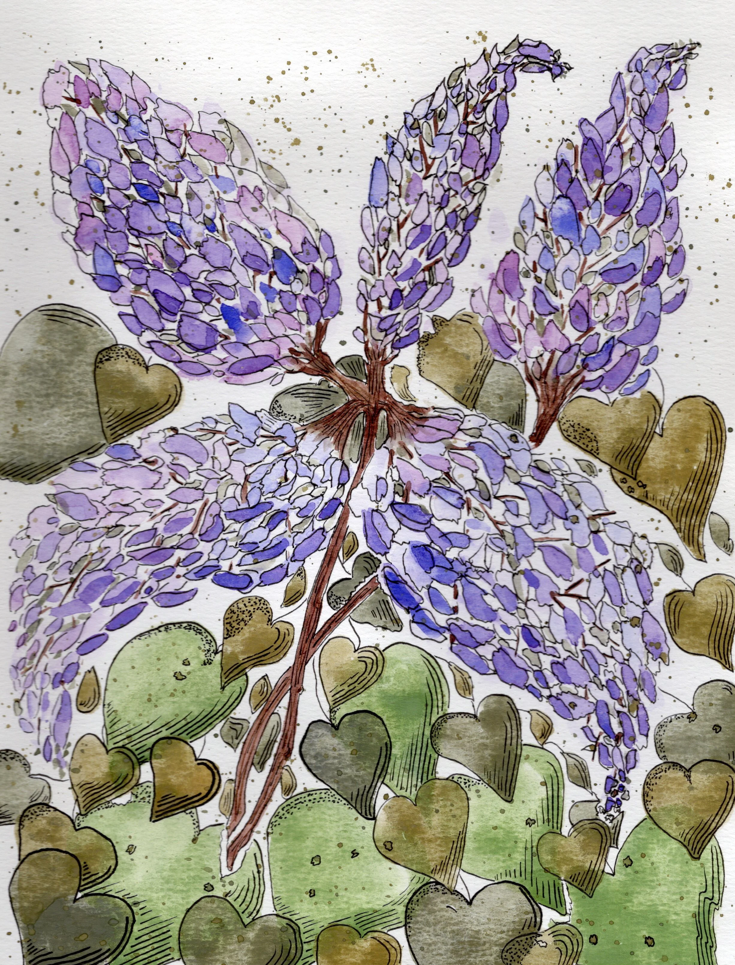 Lilac Love Watercolor PRINT 8x10"