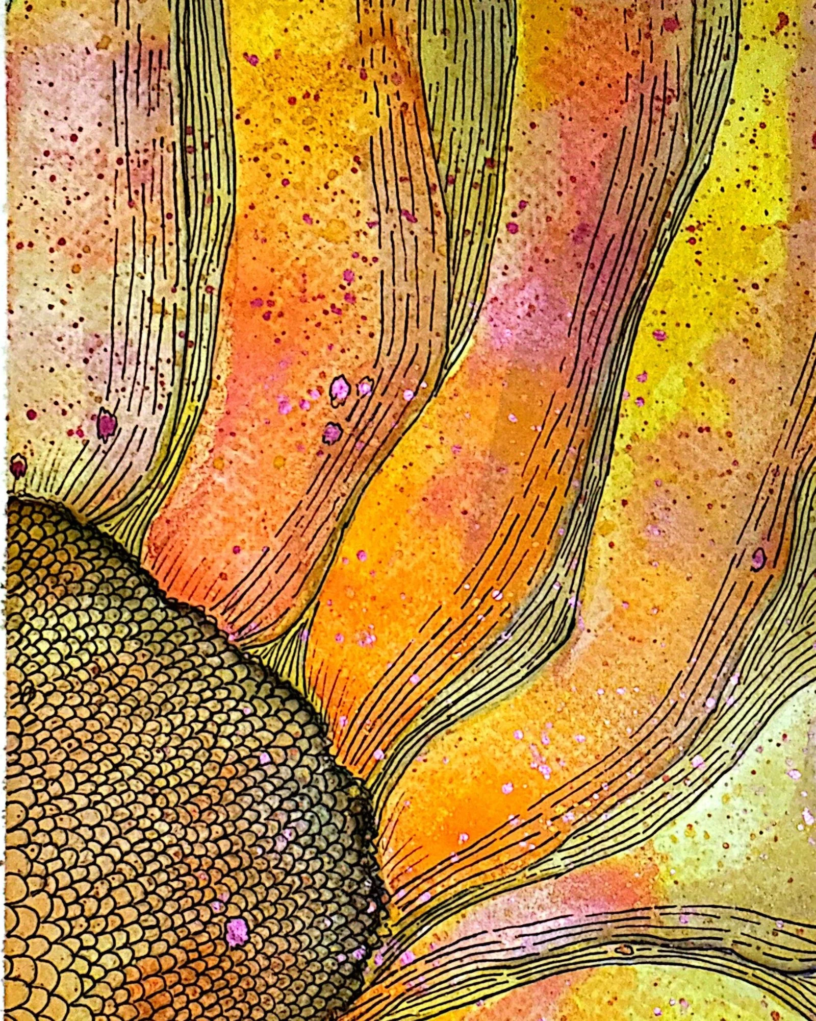 Flower Bomb #1 Watercolor PRINT 8x10"