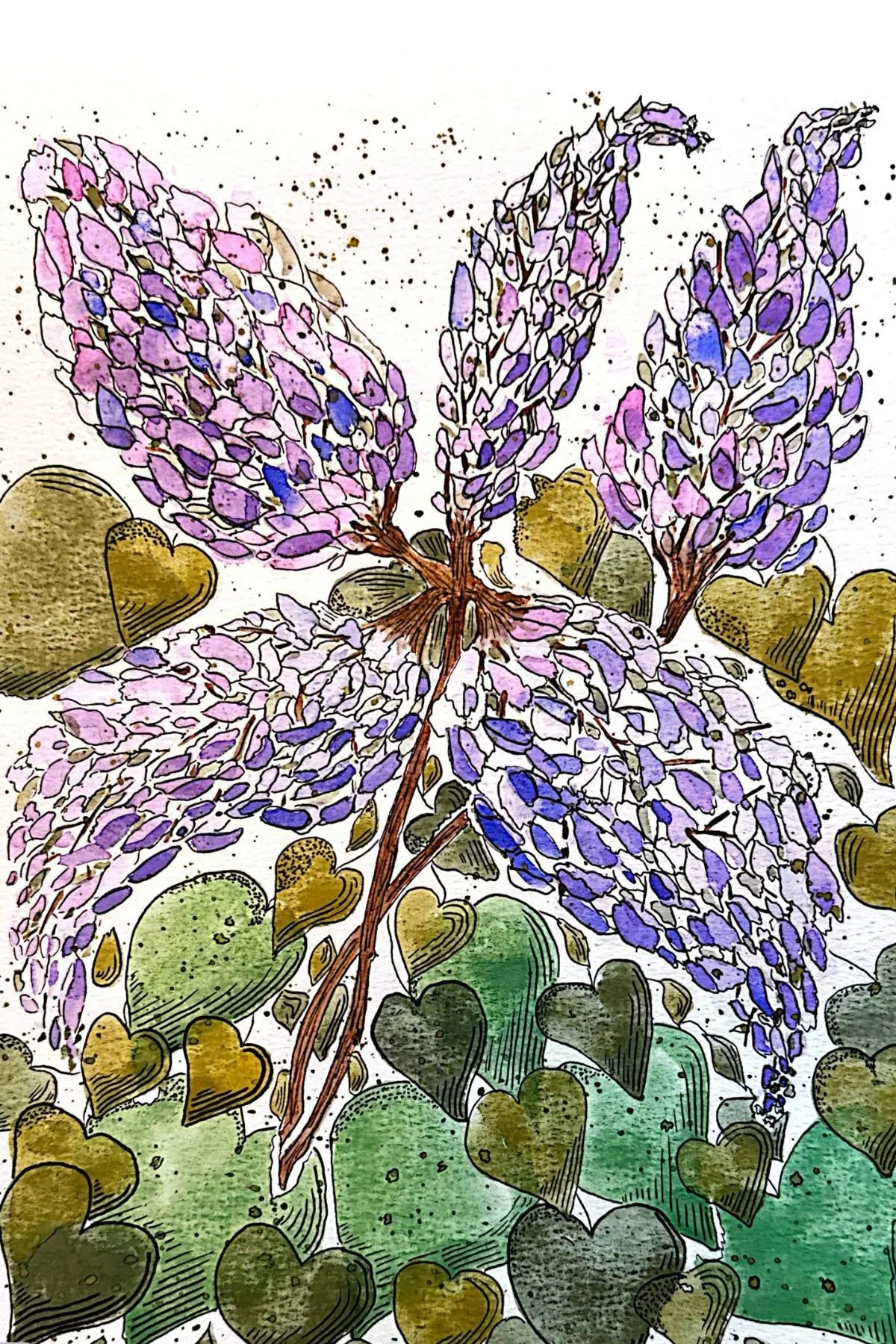 Lilac Love 9x12" Watercolor Original