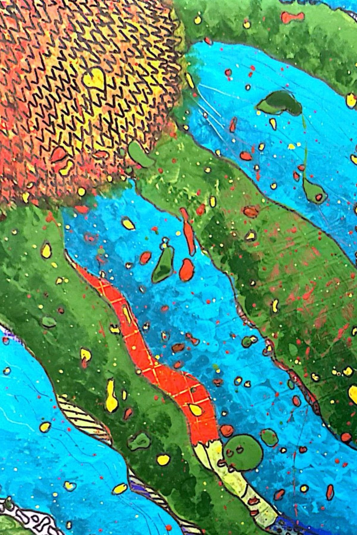 Sun Scape 4x6 Print of Acrylic Painting