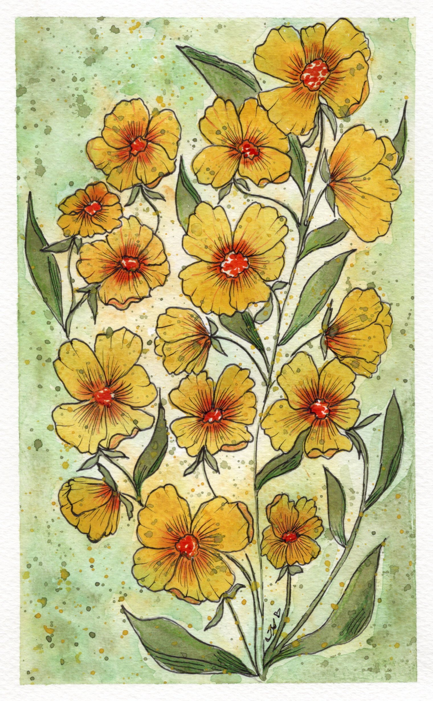 May 2026 Yellow Flower Print 7x11"