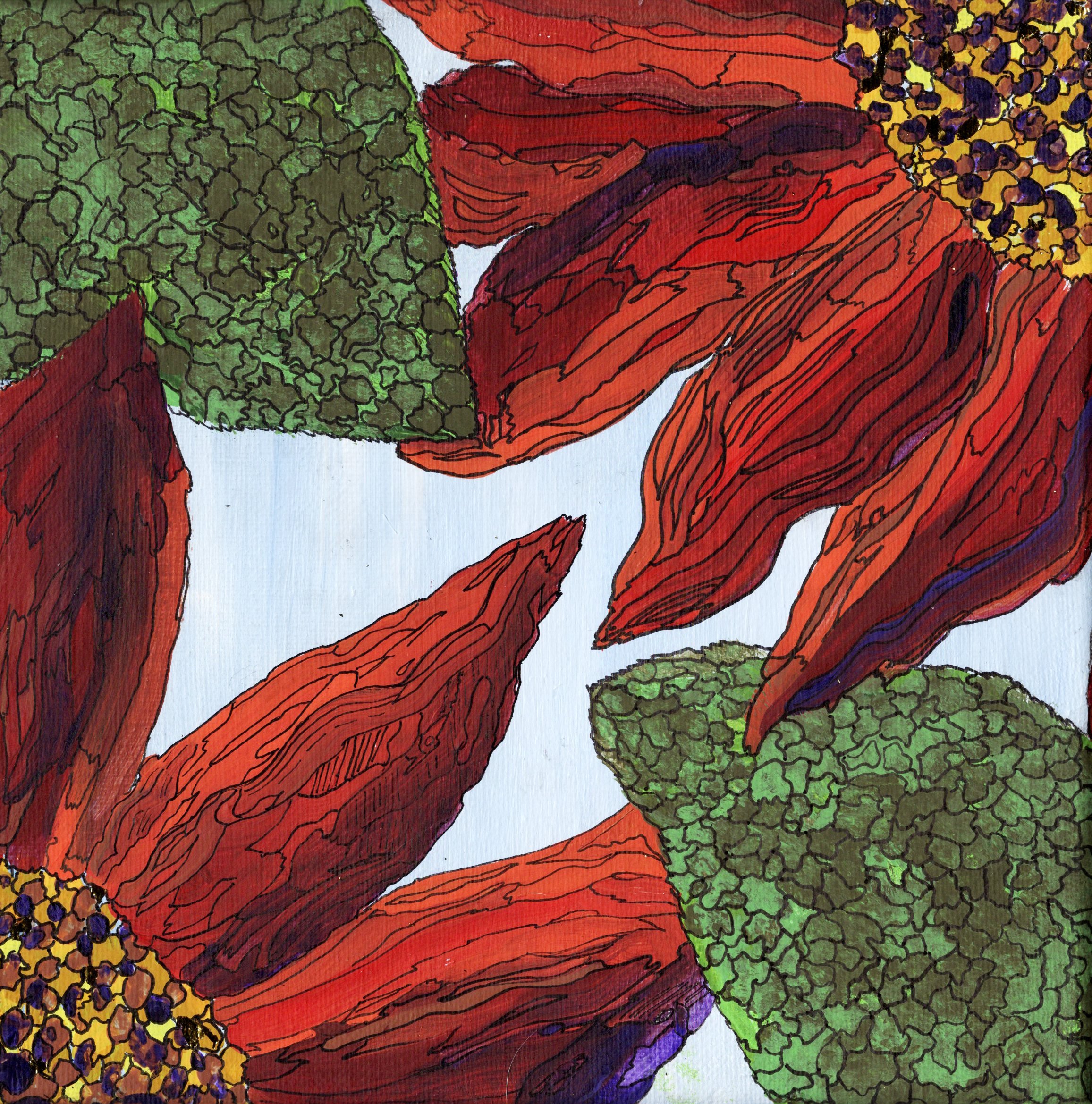 Sun Sparkle 8x8" Acrylic Original Painting
