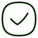 Green check mark inside a circle