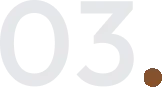 Close-up of the number 03 in light green with a small brown dot underneath