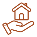 Illustration of a hand holding a house