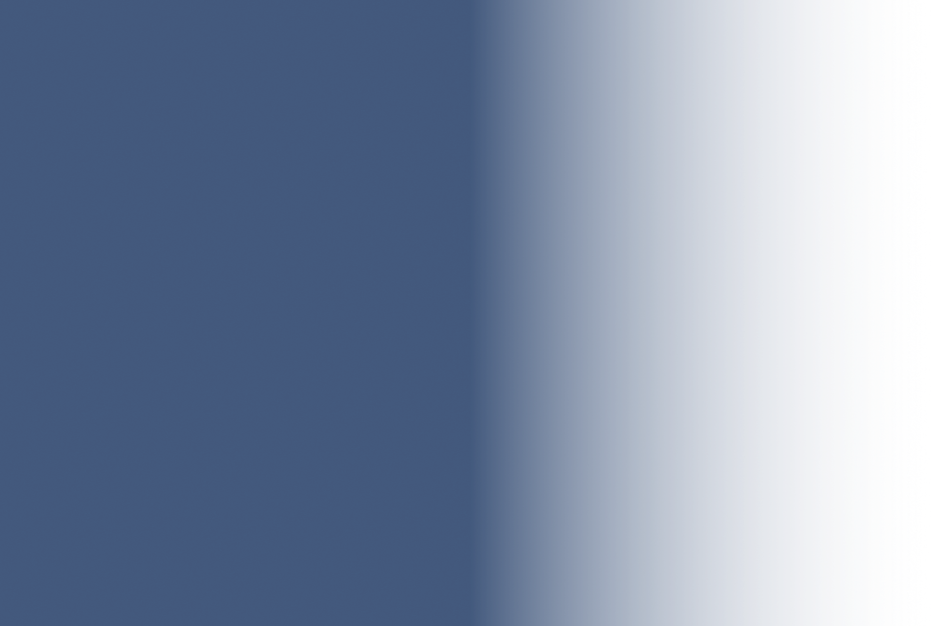 A gradient background transitioning from dark blue on the left to white on the right.