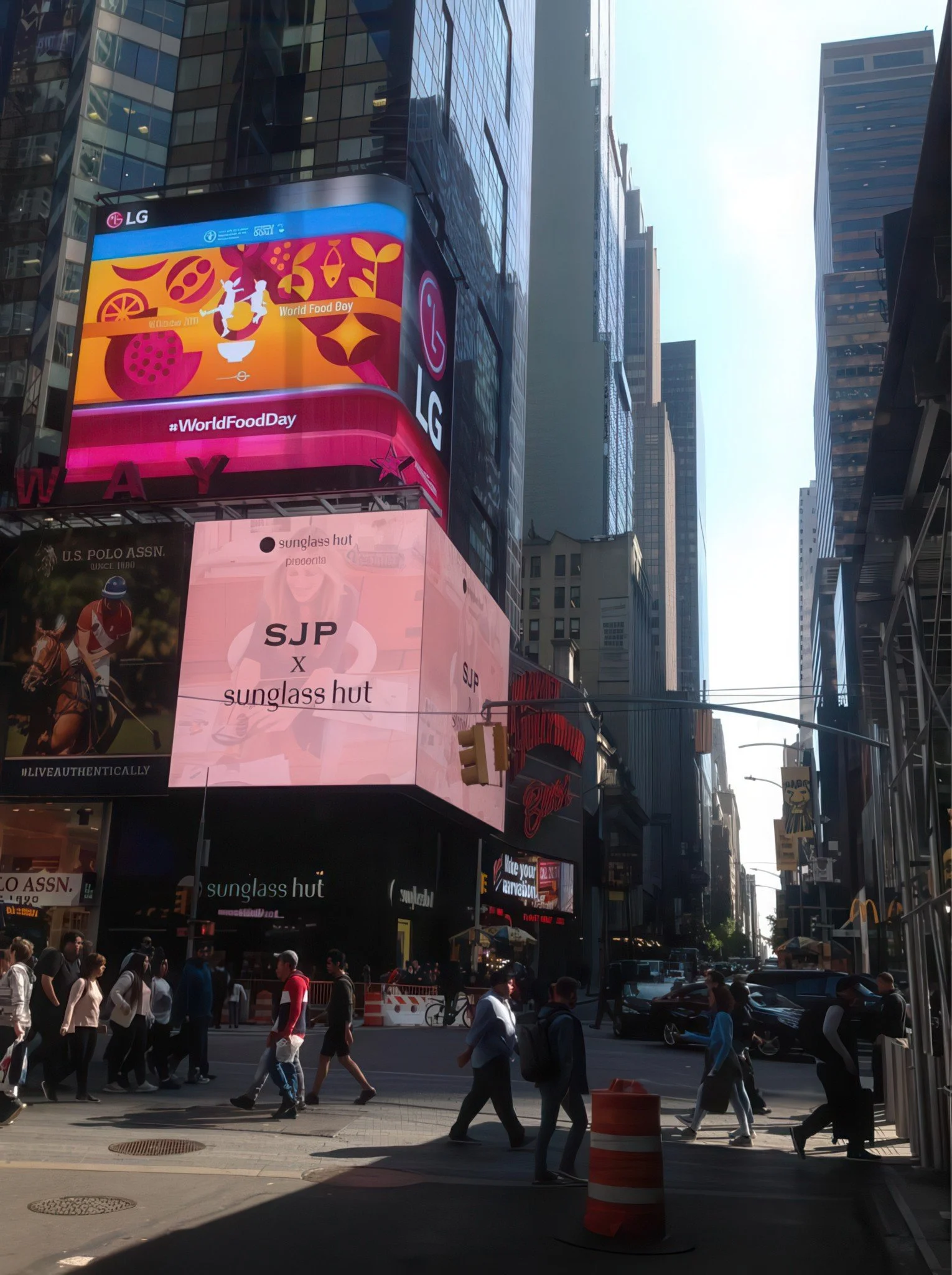 World Food Day 2019 official video designed by Creative Director Andrea Carega for UN FAO, displayed on the screens of New York's Times Square.