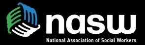 Logo of the National Association of Social Workers (NASW) featuring a stylized hand symbol and the text 'NASW'.