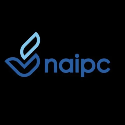 NAIPC logo with a stylized leaf icon and the word 'naipc' in blue text.