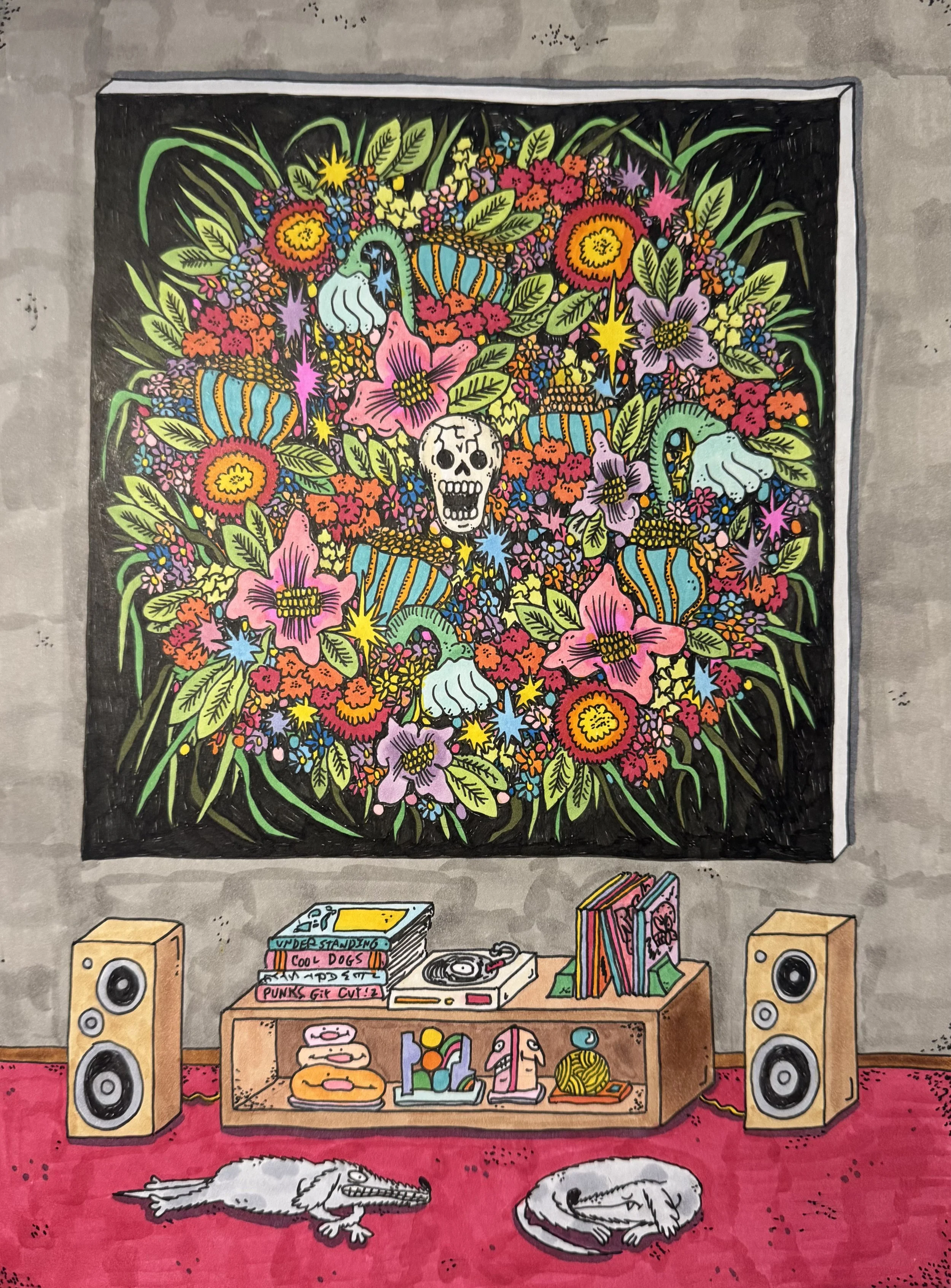 Skull and Flowers Painting (Jay Howell)