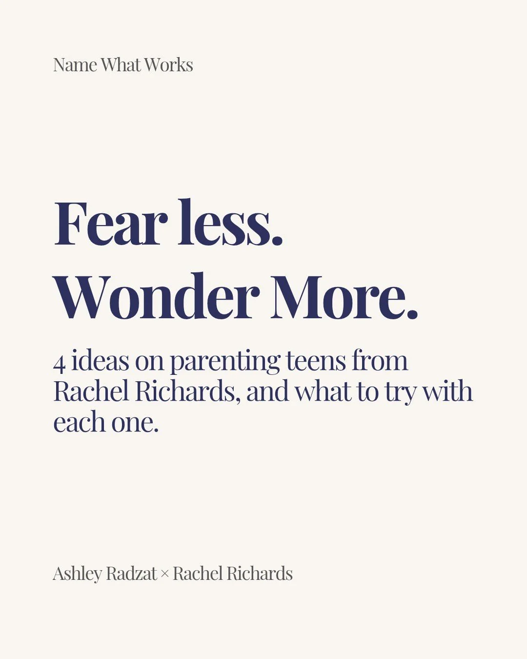You don&rsquo;t have to fix your teenager.

That&rsquo;s the thread running through my conversation with Rachel Richards, and it changes how a slammed door or a rude comment feels. Instead of &ldquo;how dare they,&rdquo; try &ldquo;I wonder.&rdquo; A