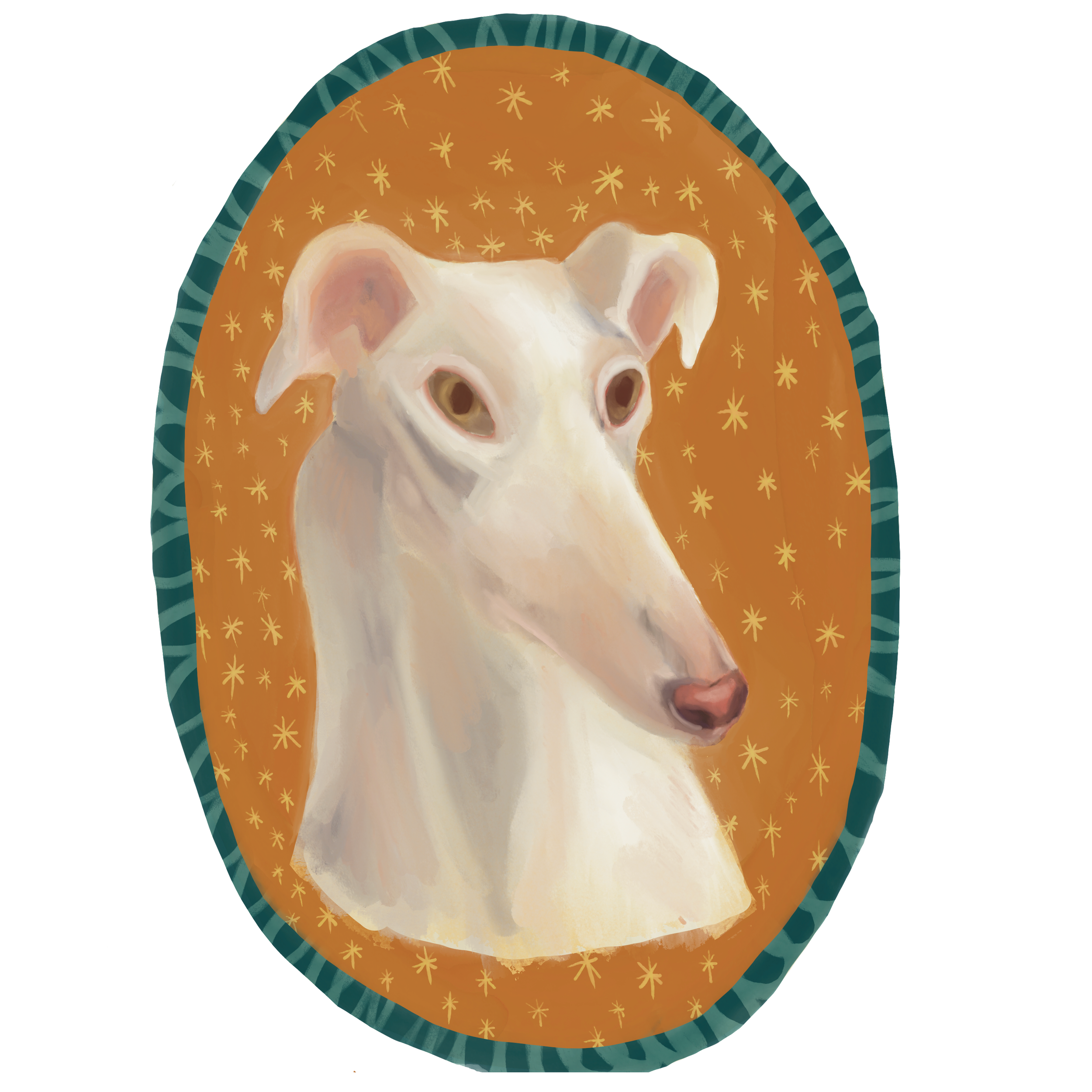 playful dog digital portrait