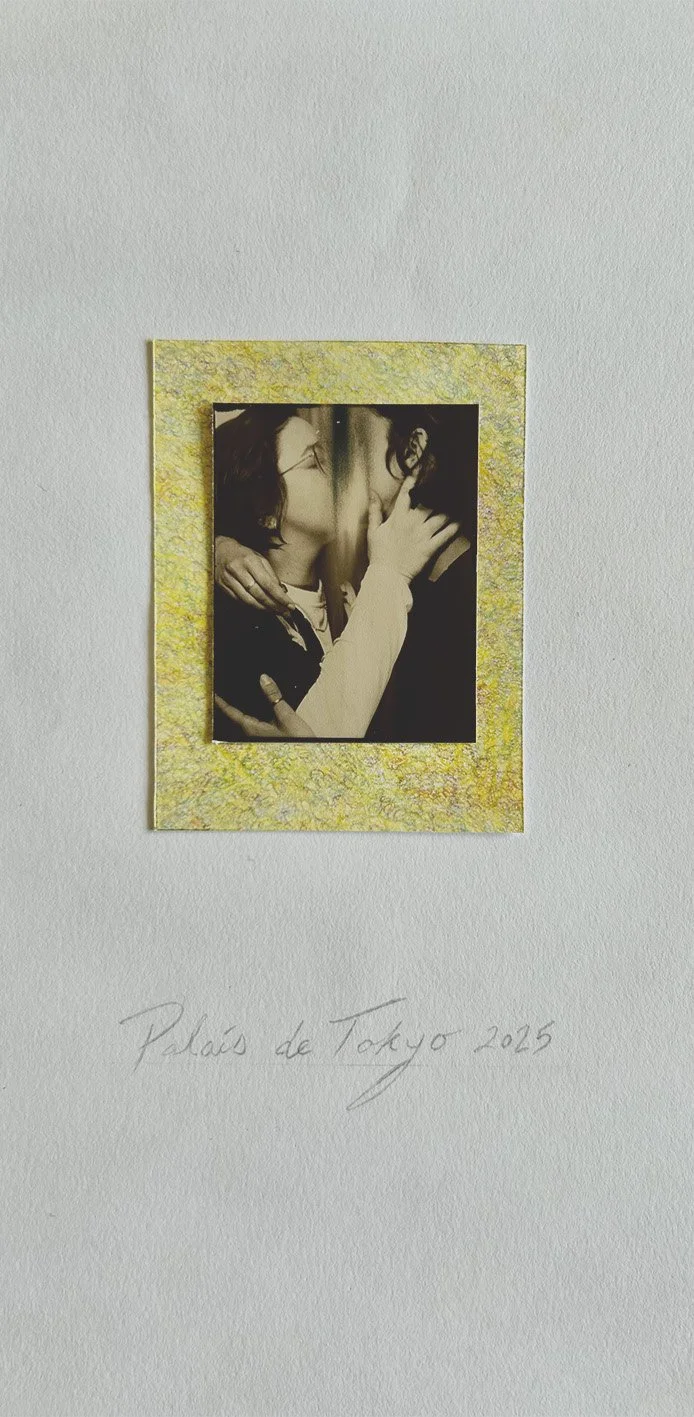 smudged photobooth picture kiss