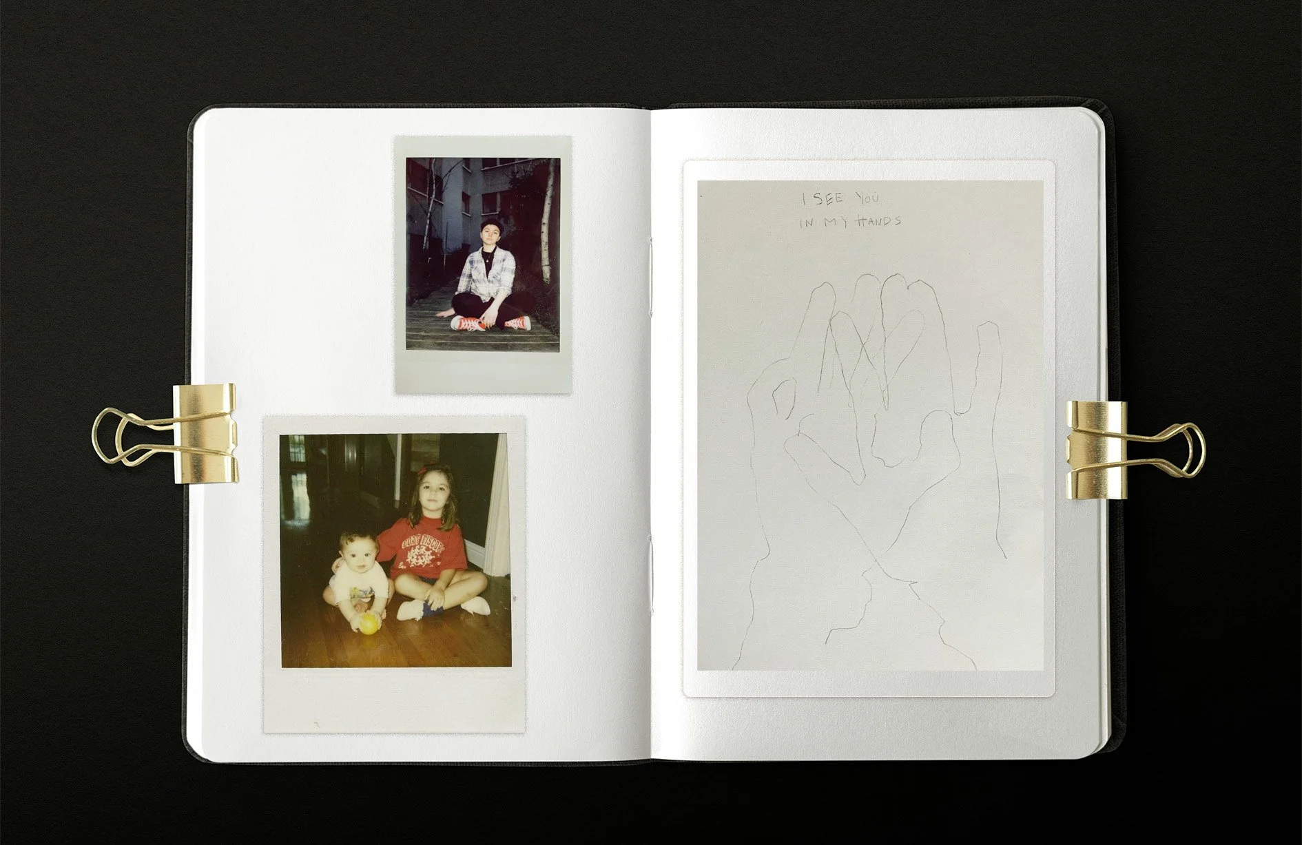 polaroids pencil drawing grief
