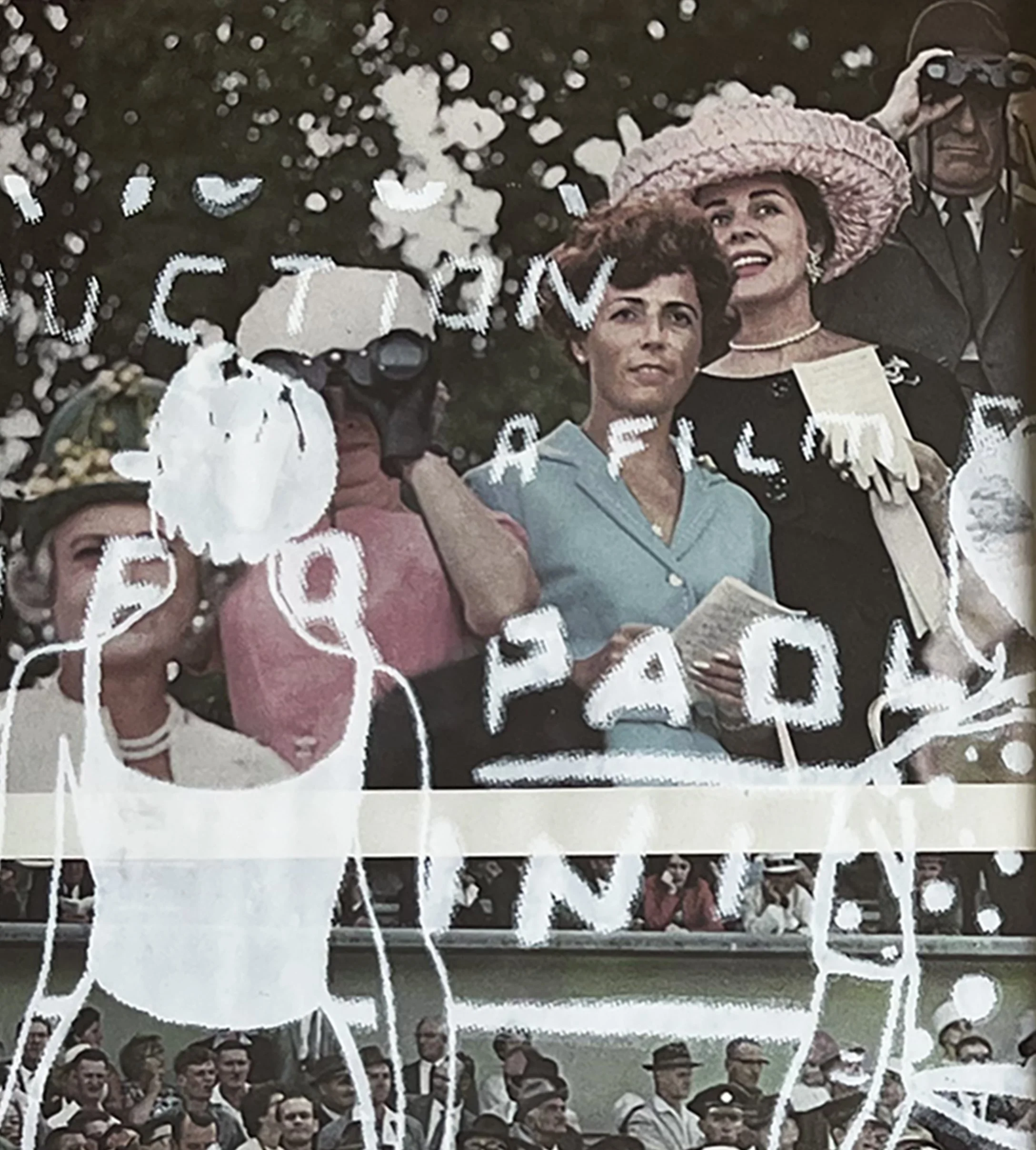 A signature mixed-media artwork from the 'Summer of Lust' collection by Goldengen Print. This piece blends vintage seaside nostalgia with modern graphic design, featuring layered textures and archival-inspired imagery. Available for fine art prints a