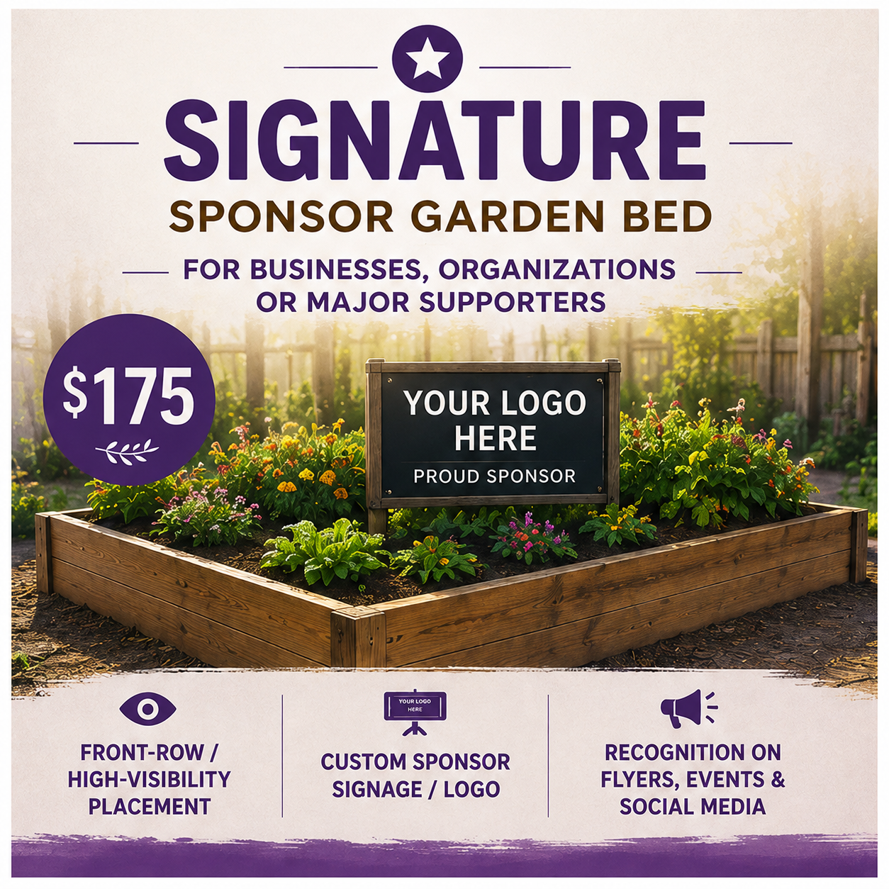 Signature Sponsor Garden Bed
