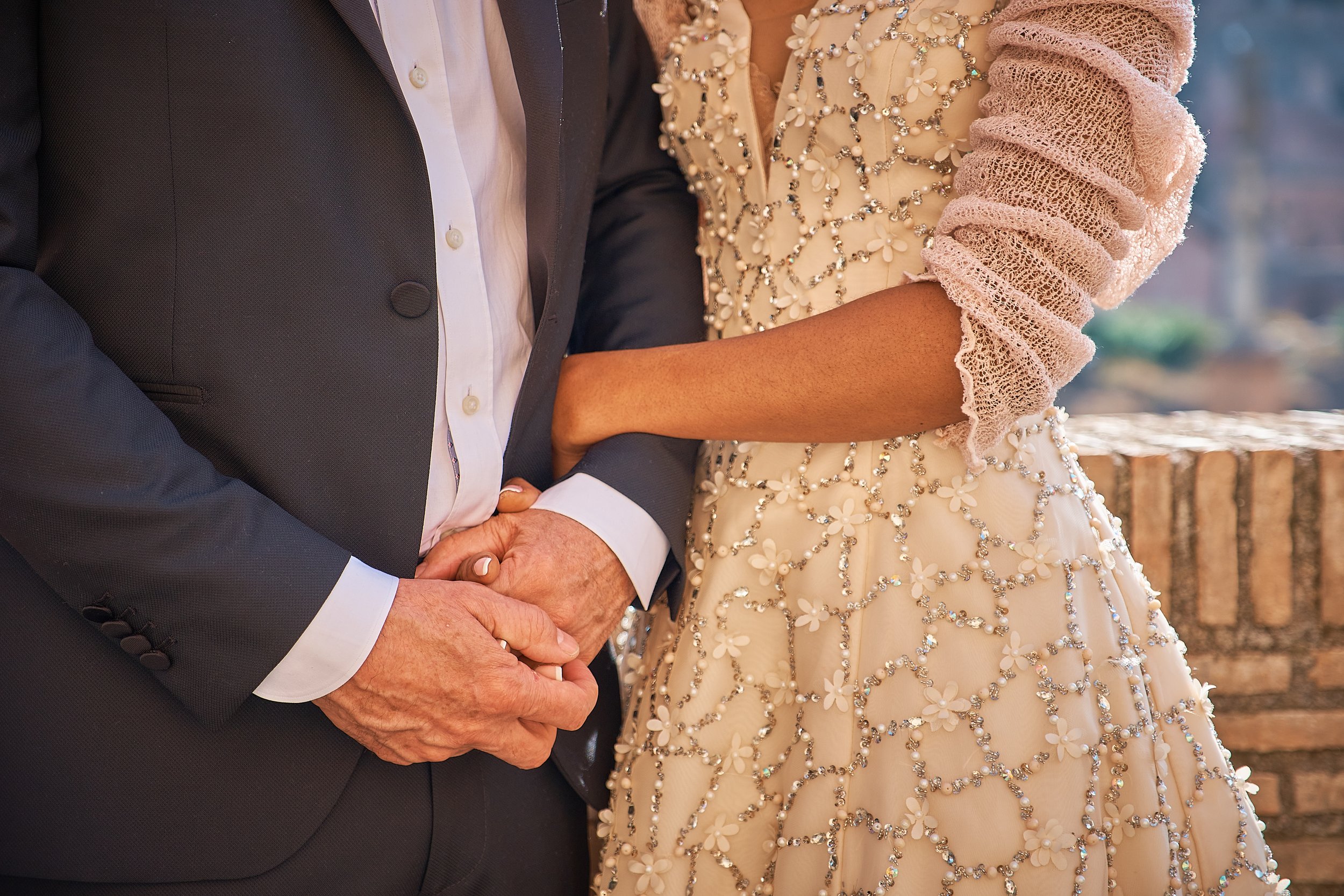 Bride and groom holding hands after their Rome elopement — Rome Luxury Elopements