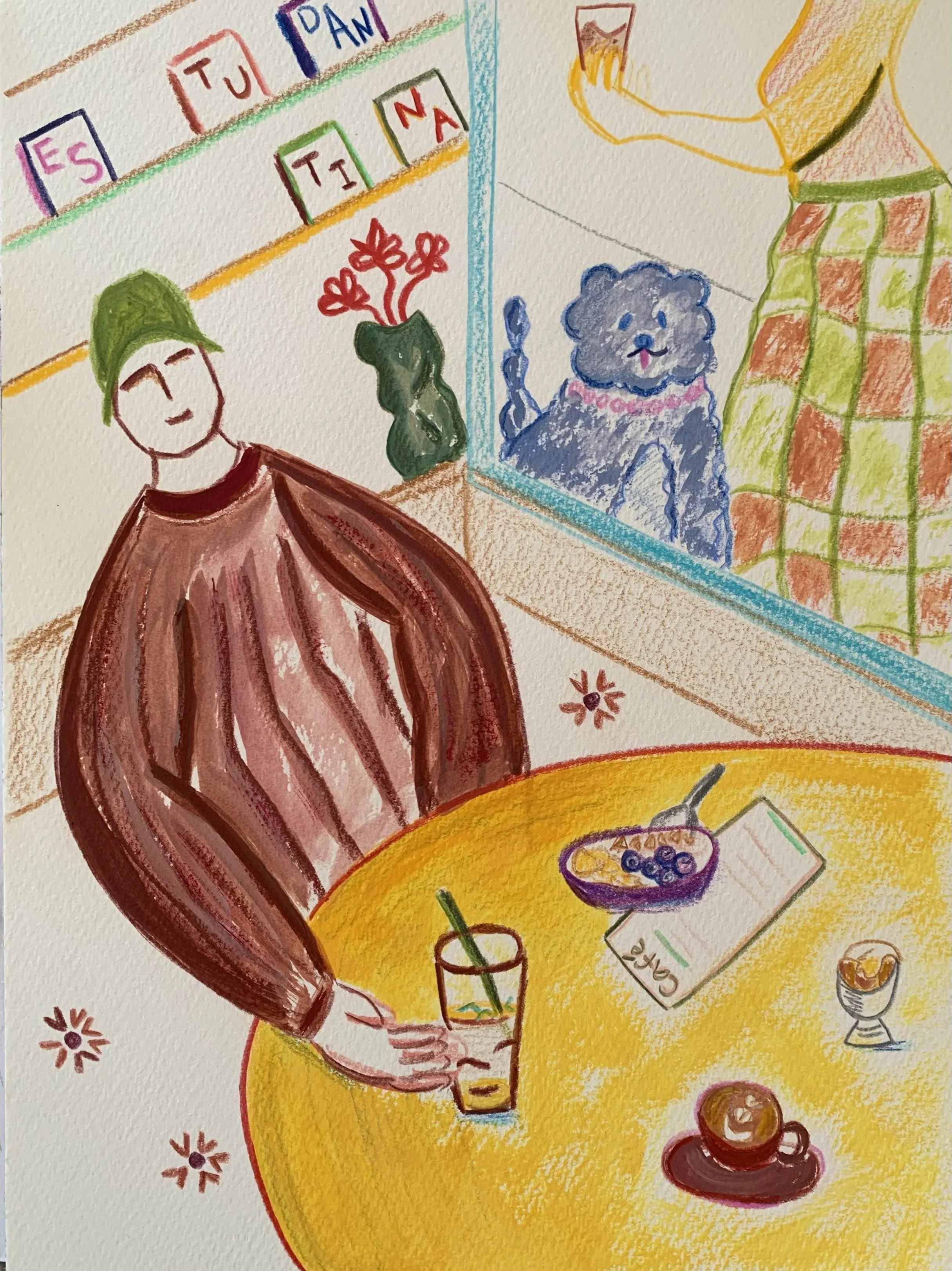 illustration for cafe in lisbon Estudantina by Yumi Kim.jpg